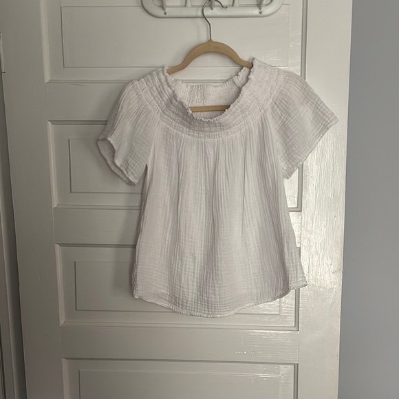 Michael Stars white Pleated Bib Collar Blouse - Picture 1 of 5